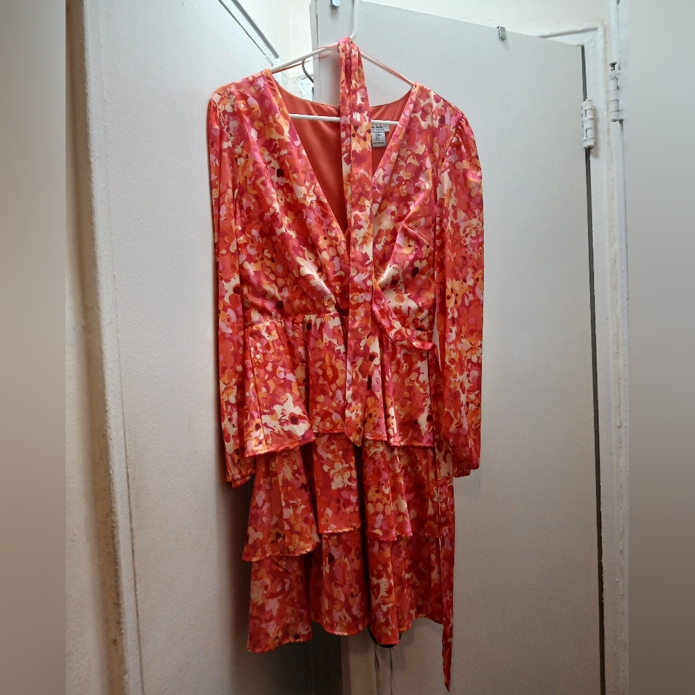 Nicole Miller Pink and Orange Floral Bag